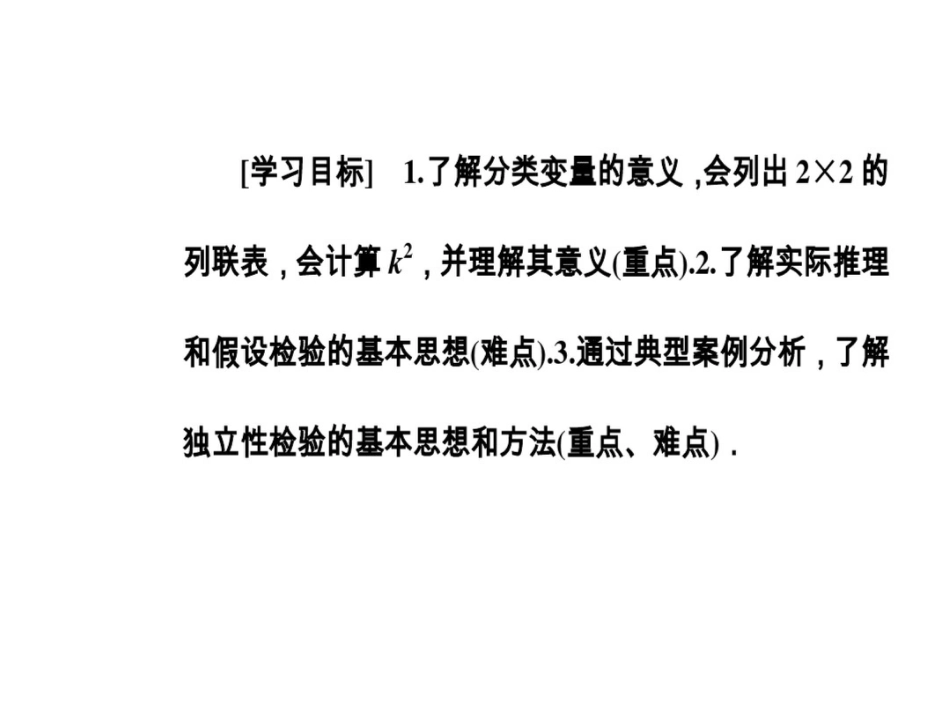 高中数学人教选修1-2课件第一章统计案例1.2独立性检验的基本思想及其初步应用_第3页