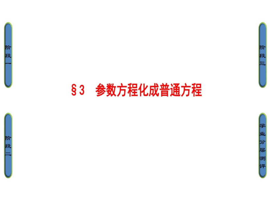 高中数学北师大选修4-4课件：2.3参数方程化成普通方程_第1页