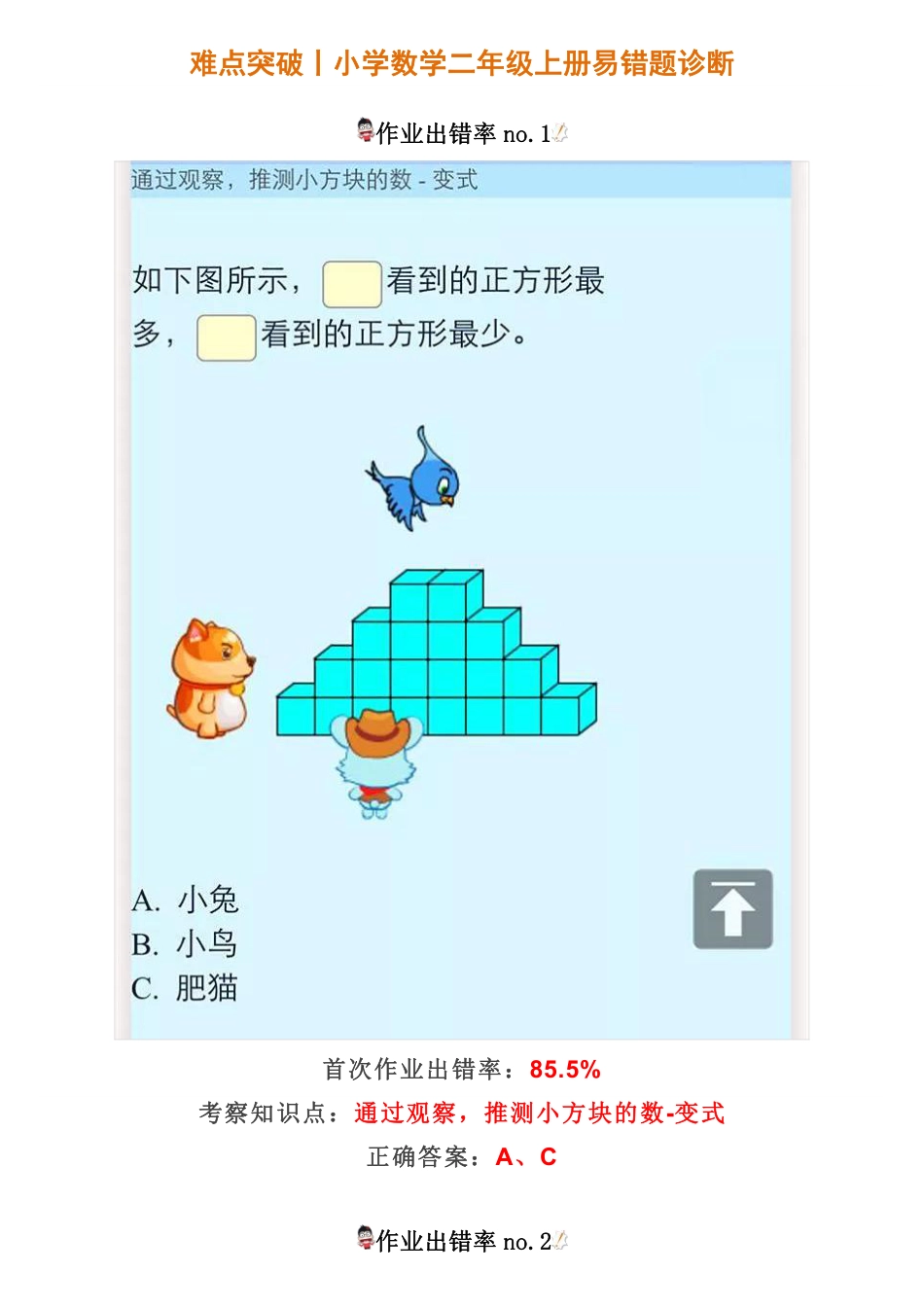 难点突破丨小学数学二年级上册易错题诊断_第1页