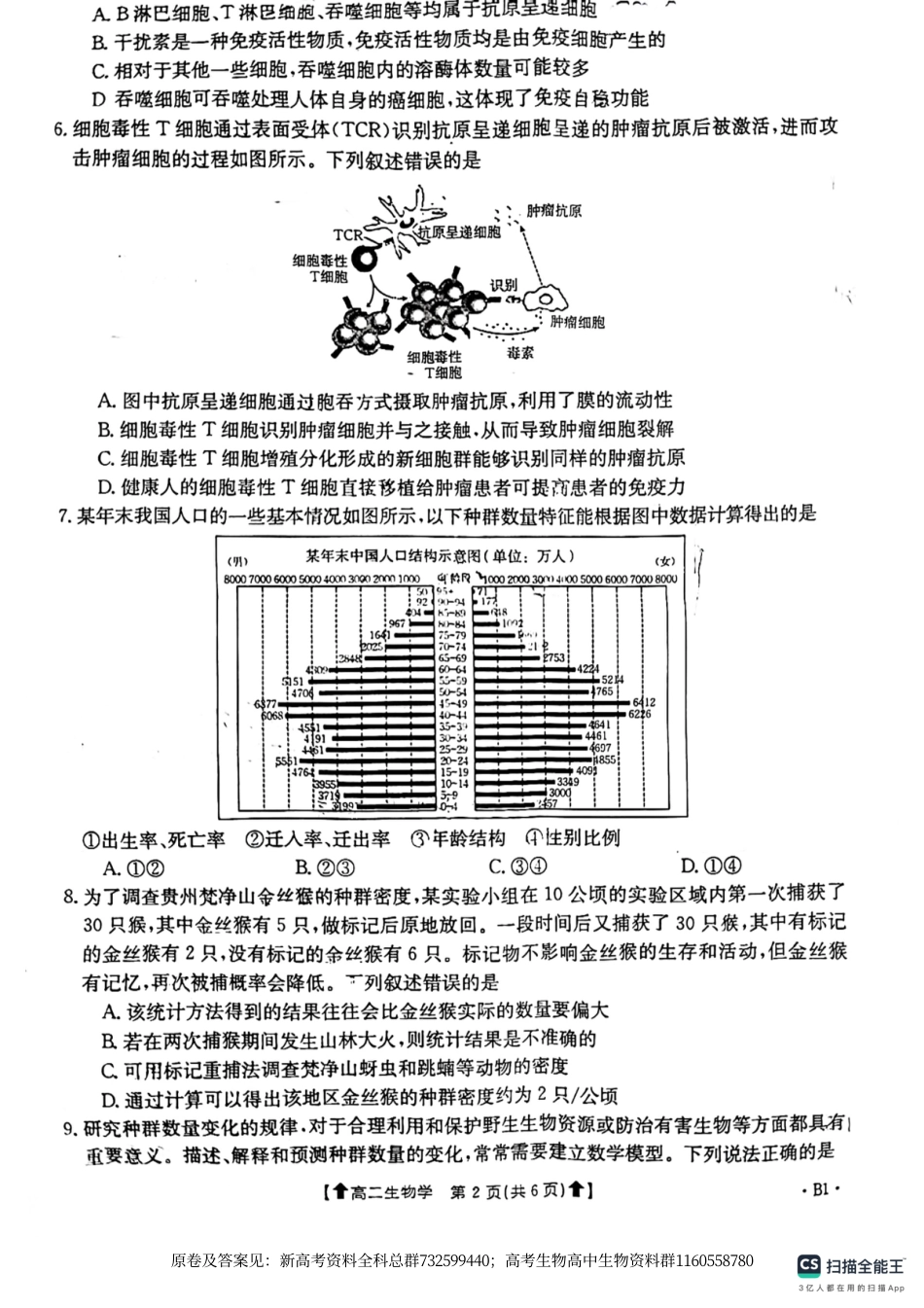 生物高二-生物-2023下学期高二大联考生物学试卷_第2页