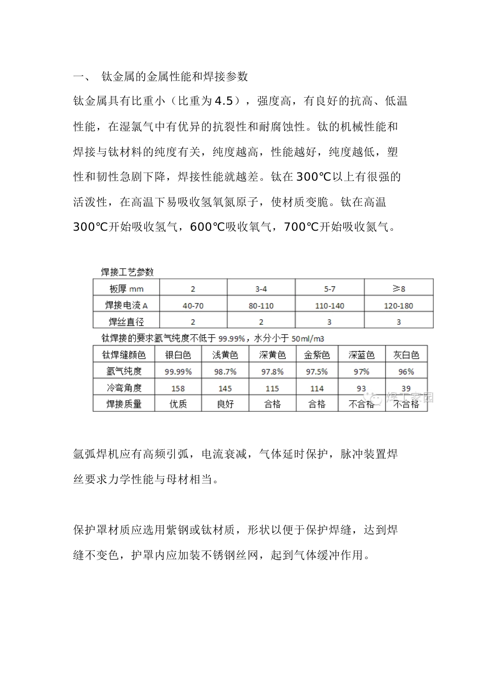 技能培训资料：钛金属的焊接_第1页