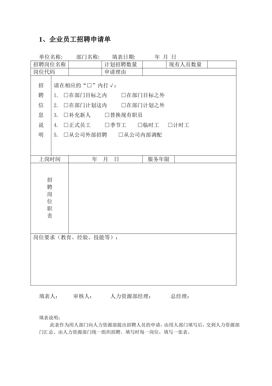 员工招聘录用表单大全_第2页