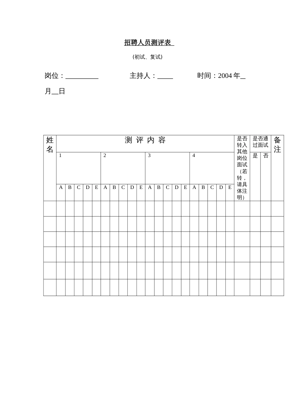 招聘人员测评表_第1页