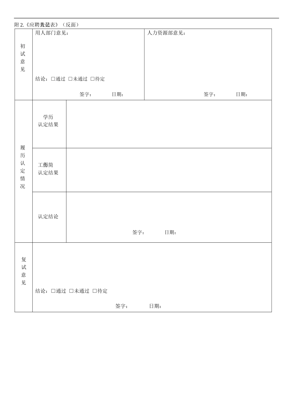《应聘人员登记表》_第2页