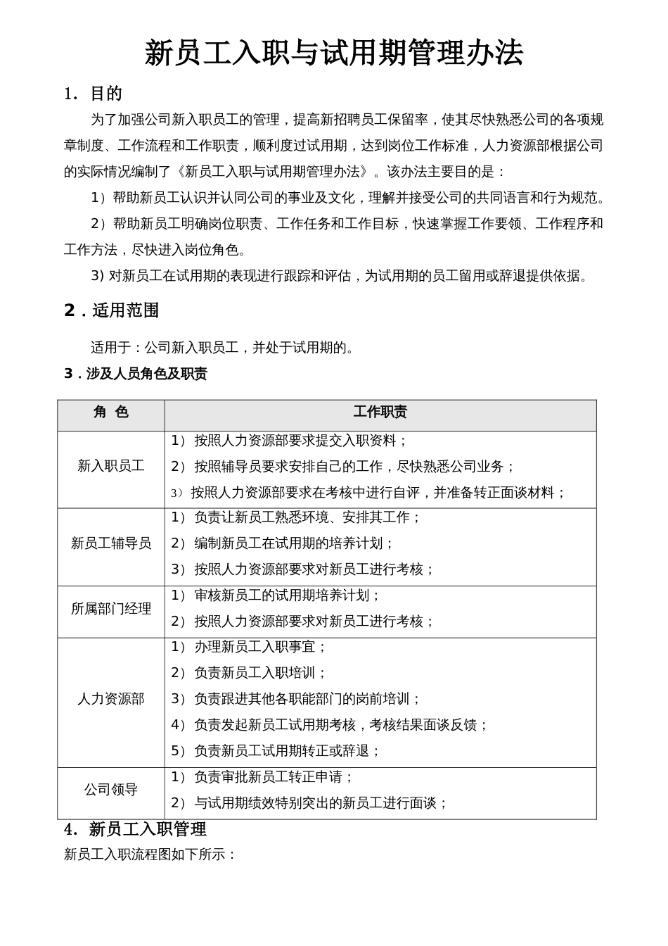 7-15新员工入职与试用期管理办法 (附表)_第1页