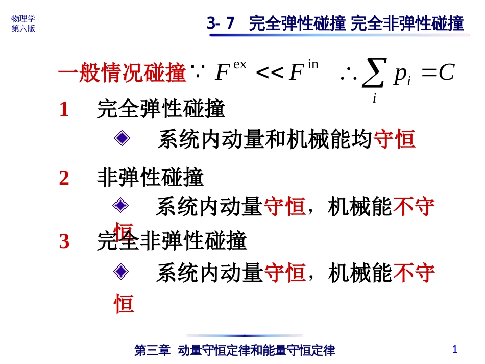 (4.15)--3-7 完全弹性碰撞 完全非弹性碰撞_第1页