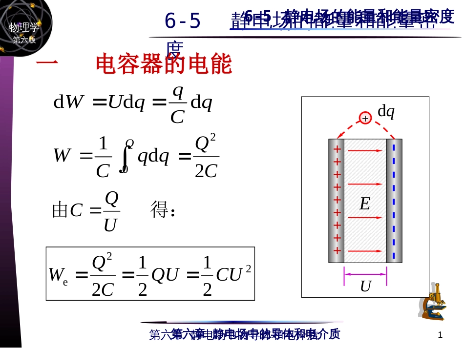 (4.37)--6-5 静电场的能量和能量密度_第1页