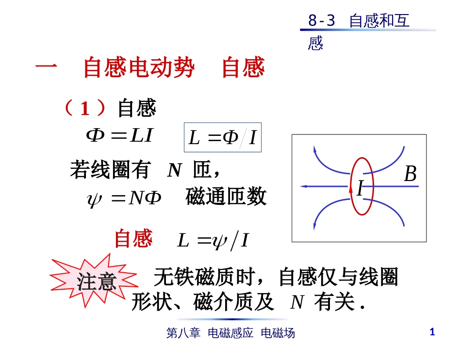 (4.48)--8-3 自感和互感普通物理_第1页