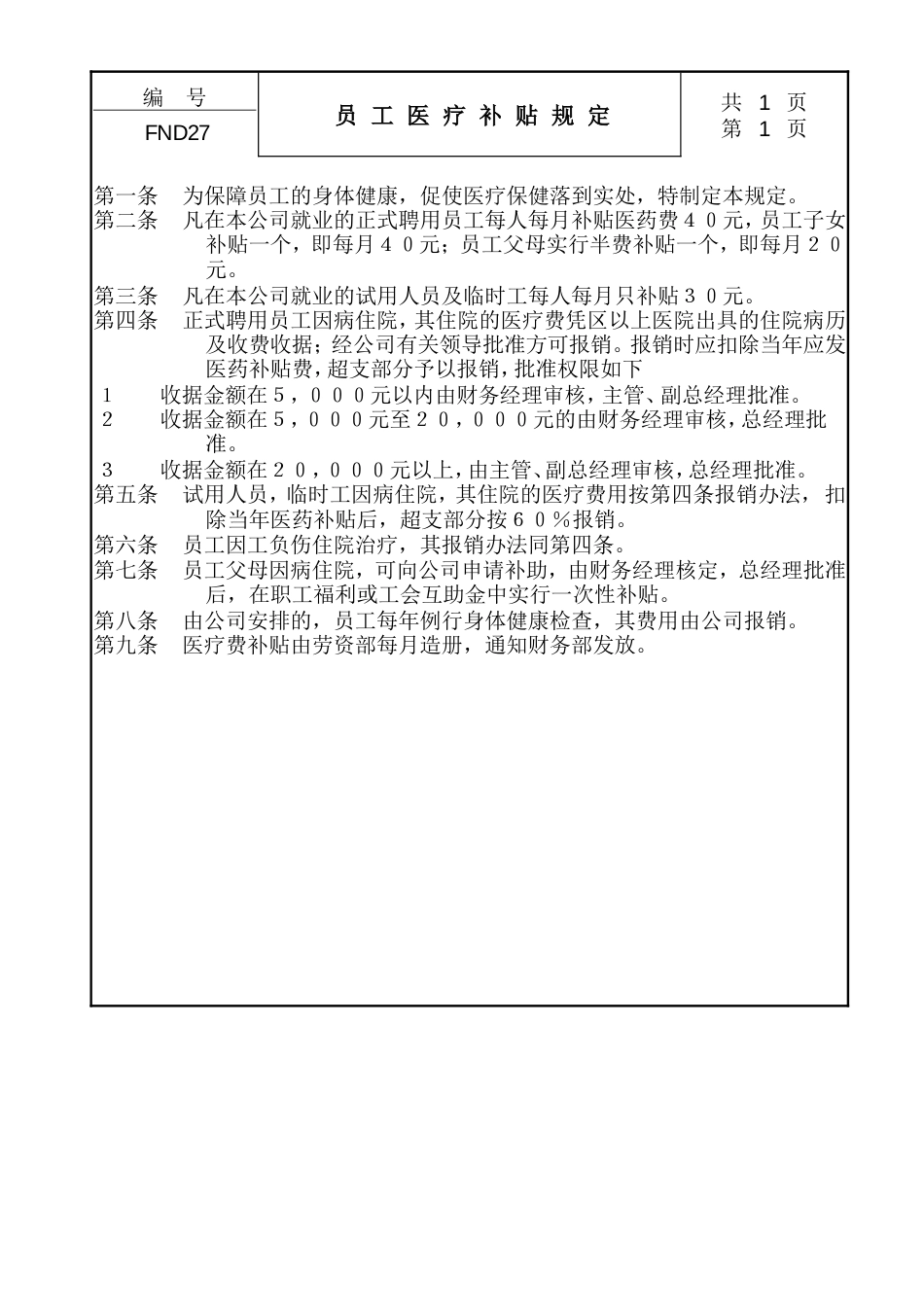 27员工医疗补贴规定_第1页