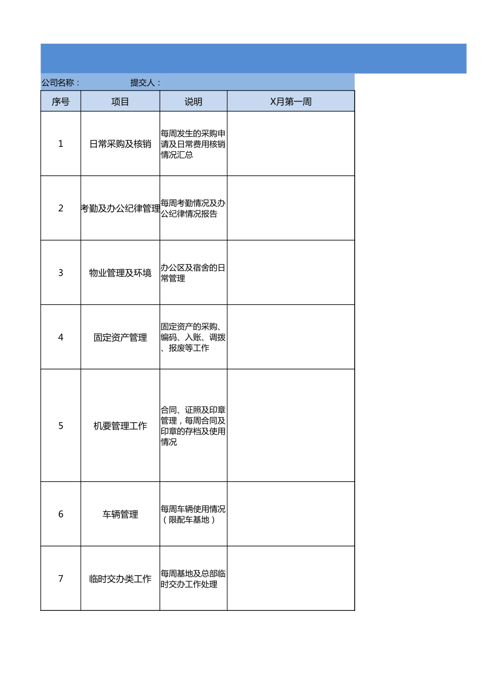 行政工作月度汇报表_第1页