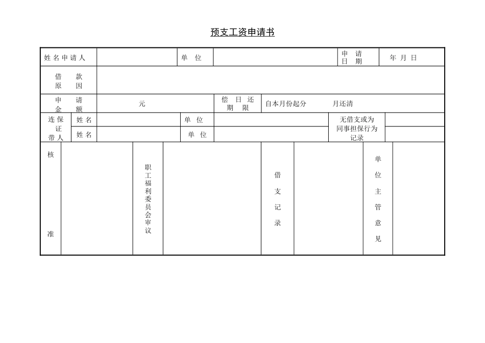 预支工资申请书_第1页