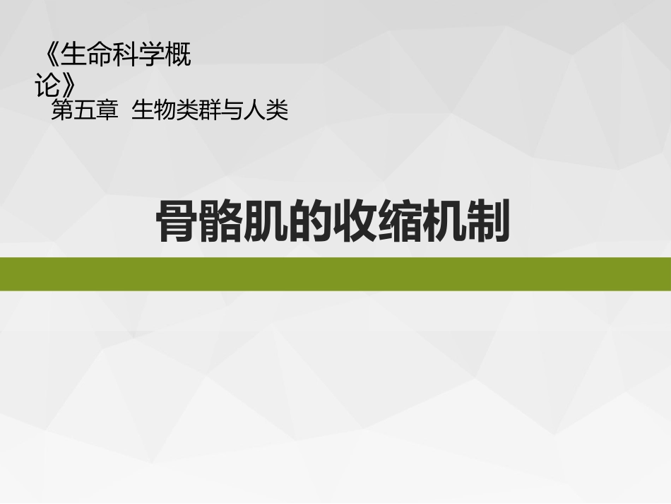 (44)--生命科学概论-生物类群与人类-骨骼肌的收缩机制_第1页