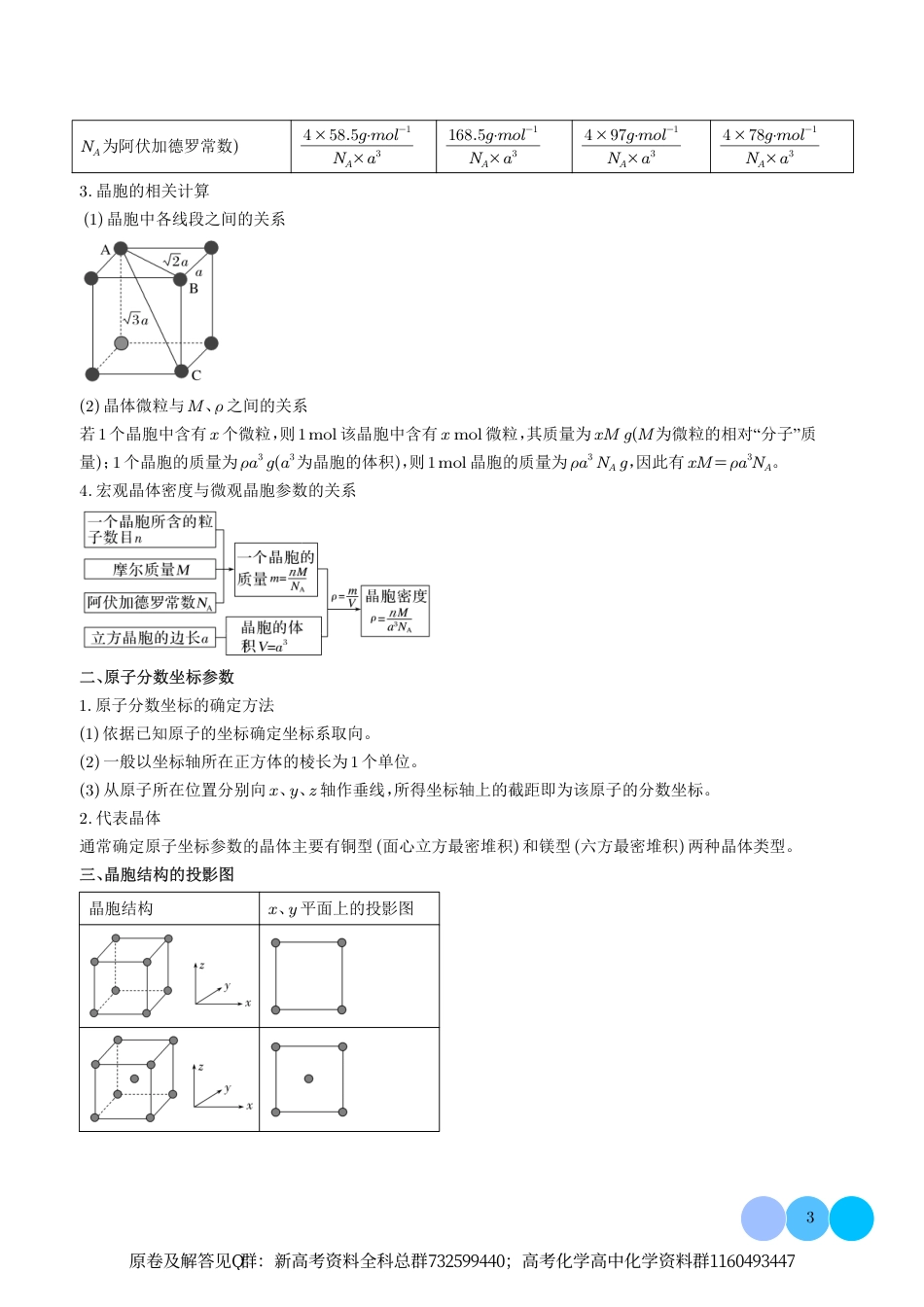 化学压轴-晶体结构及相关计算（学生版）_第3页