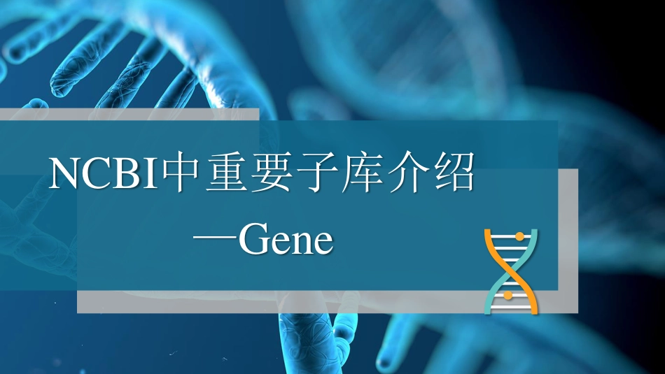 (27)--3.2.6 NCBI中重要子库介绍Gene_第1页