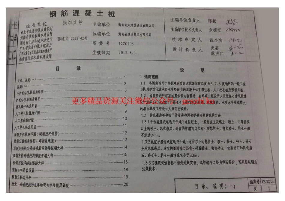 12ZG205 钢筋混凝土桩_第1页