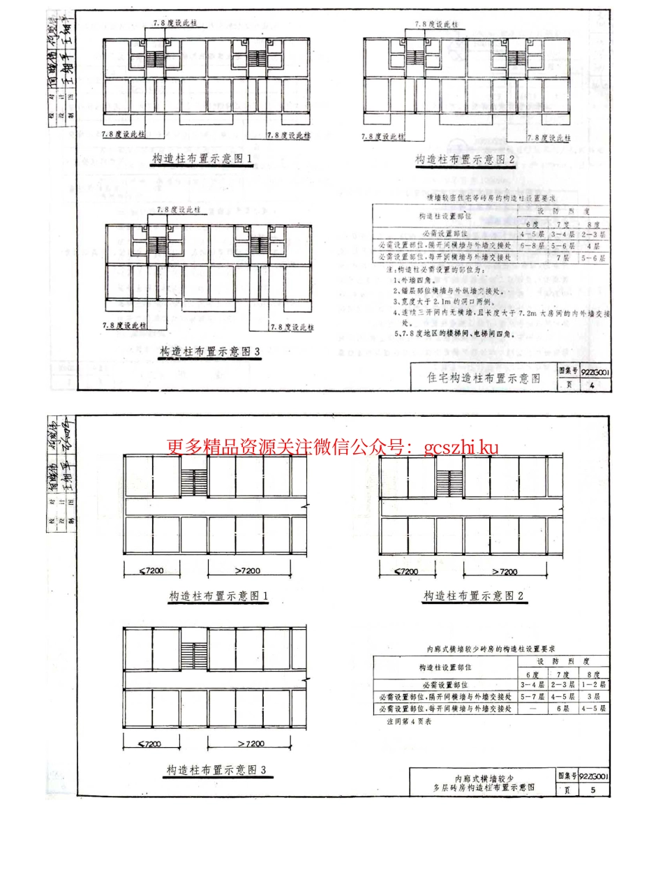 92ZG001 抗震构造柱及圈梁_第3页