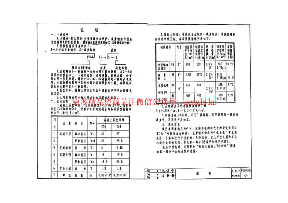 苏G9203-3 预应力混凝土V形折板(冷拔低合金钢丝、碳素钢丝折板构件)_第3页