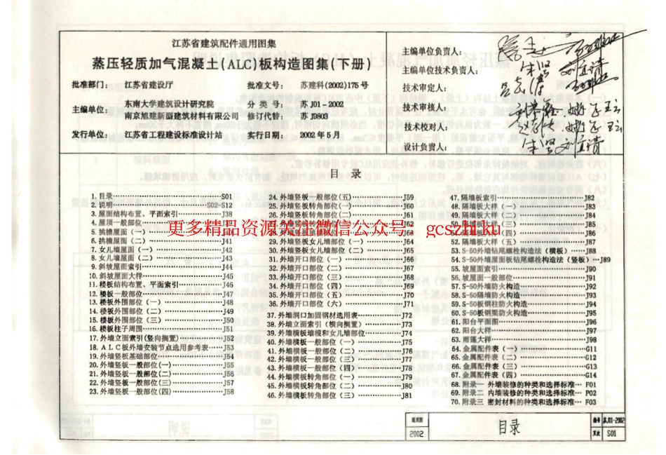 苏J01-2002 蒸压轻质加气混凝土(ALC)板构造图集(下册)_第3页