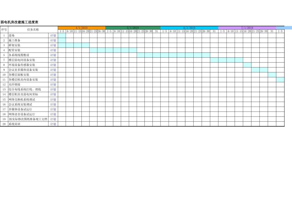 弱电机房改建施工进度表_第1页