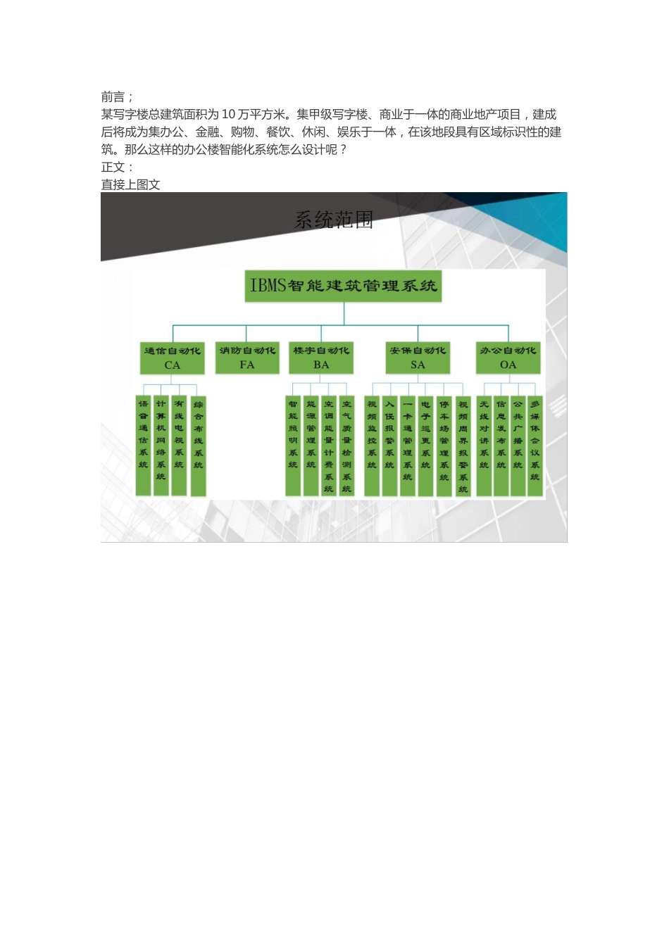 5A甲级办公楼智能化工程规划设计方案2018-4-6_第1页