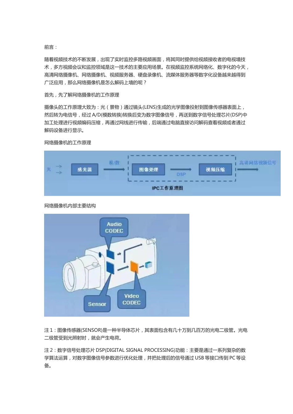 网络视频监控系统中摄像机的工作原理及组网方式2018-7-11_第1页