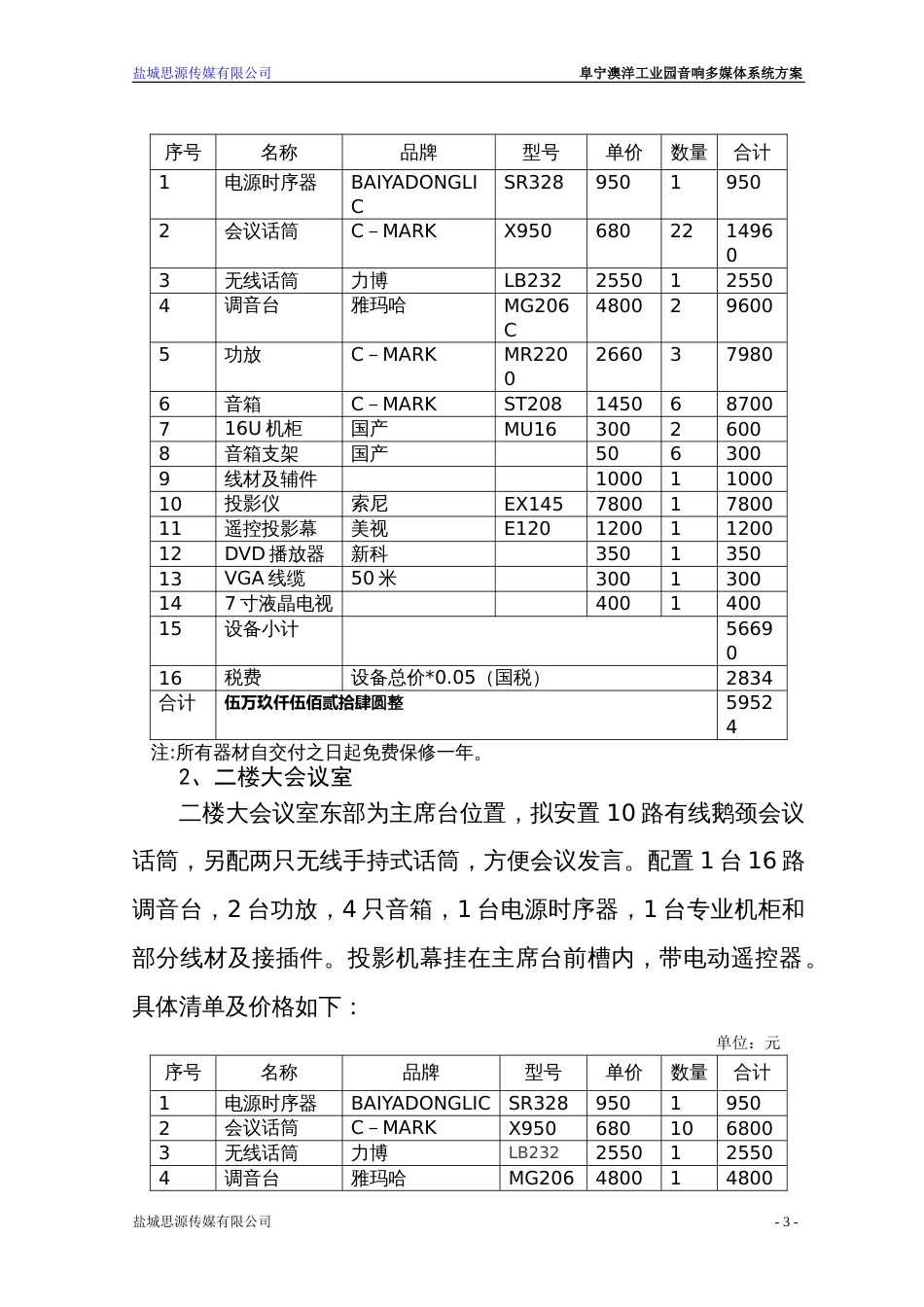 会议室多媒体音响系统方案 (1)_第3页