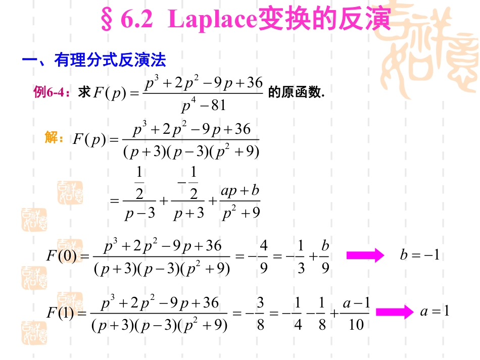 (21)--6.2-拉普拉斯变换的反演_第1页