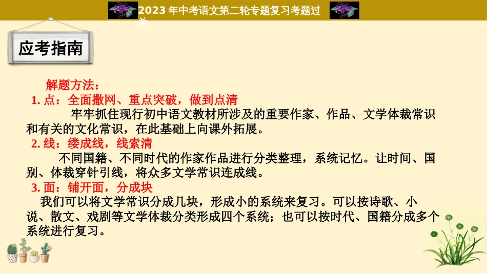 专题08  文化文学常识过关-2023年中考语文二轮复习重难点过关指导课件（部编版）_第3页