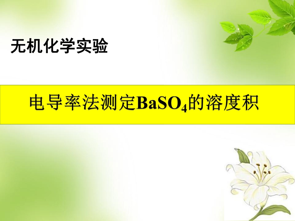 (25)--电导法测定BaSO4溶度积_第1页