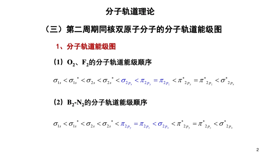 (32)--7.6分子轨道理论（二）_第2页