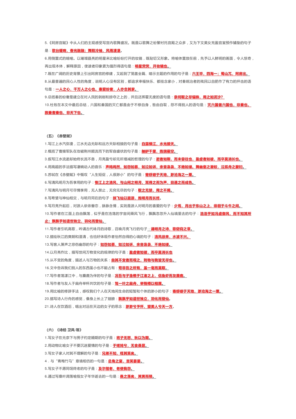 高中语文复习资料：古诗文背诵默写_第2页