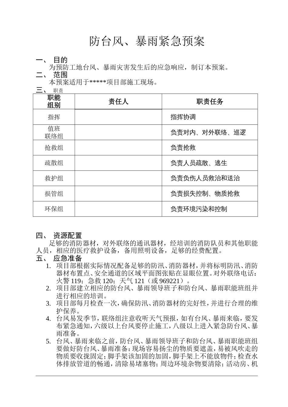 防台风、暴雨紧急预案_第1页