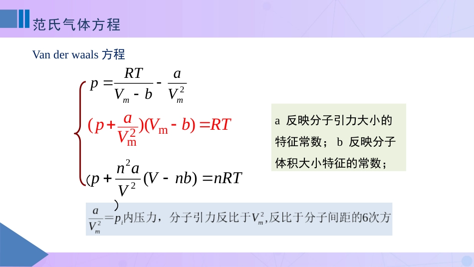 (6)--1-6范氏气体方程物理化学_第1页