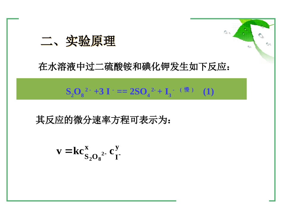 (8)--1-6化学反应速率与活化能的测定_第3页