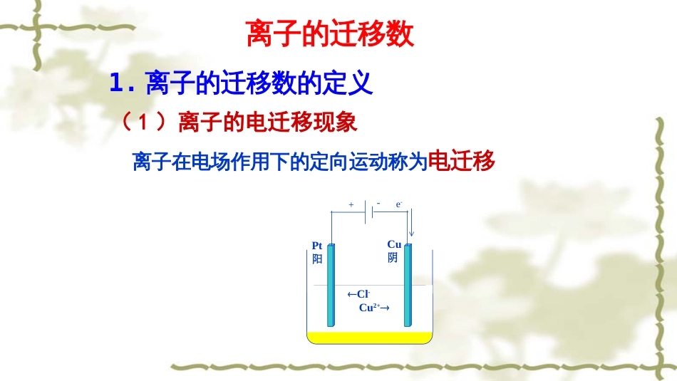 (18)--5.1离子的迁移数物理化学_第1页