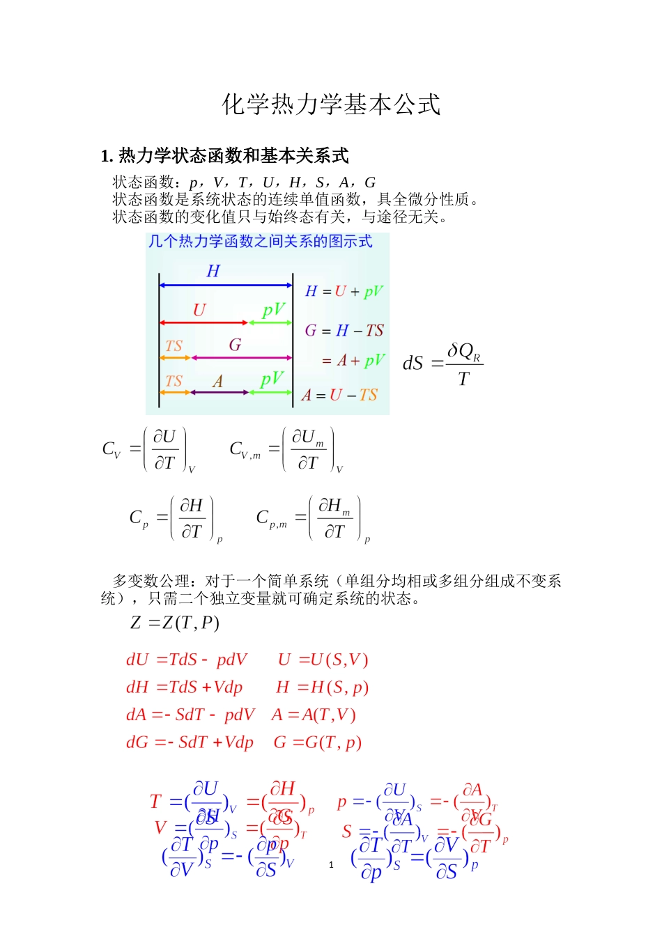 (8)--化学热力学基本公式_第1页