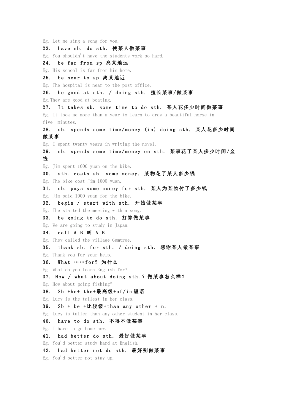初中英语考试常考的100 句重点句型_第2页