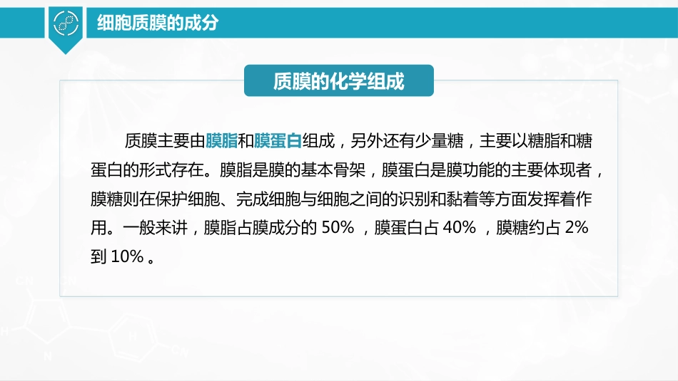 (4)--2.2细胞质膜的成分及其作用特点_第3页