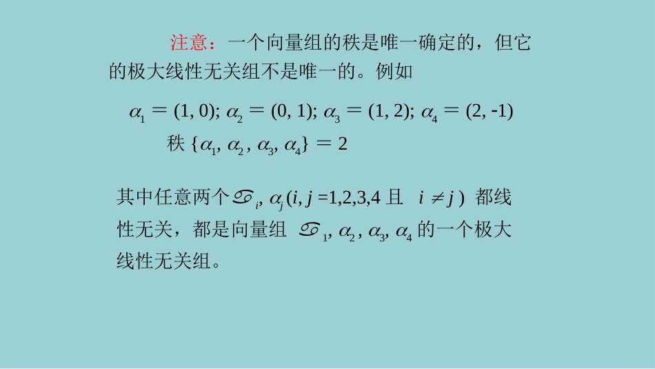 (6)--3.2向量组的秩及其极大线性无关组_第2页