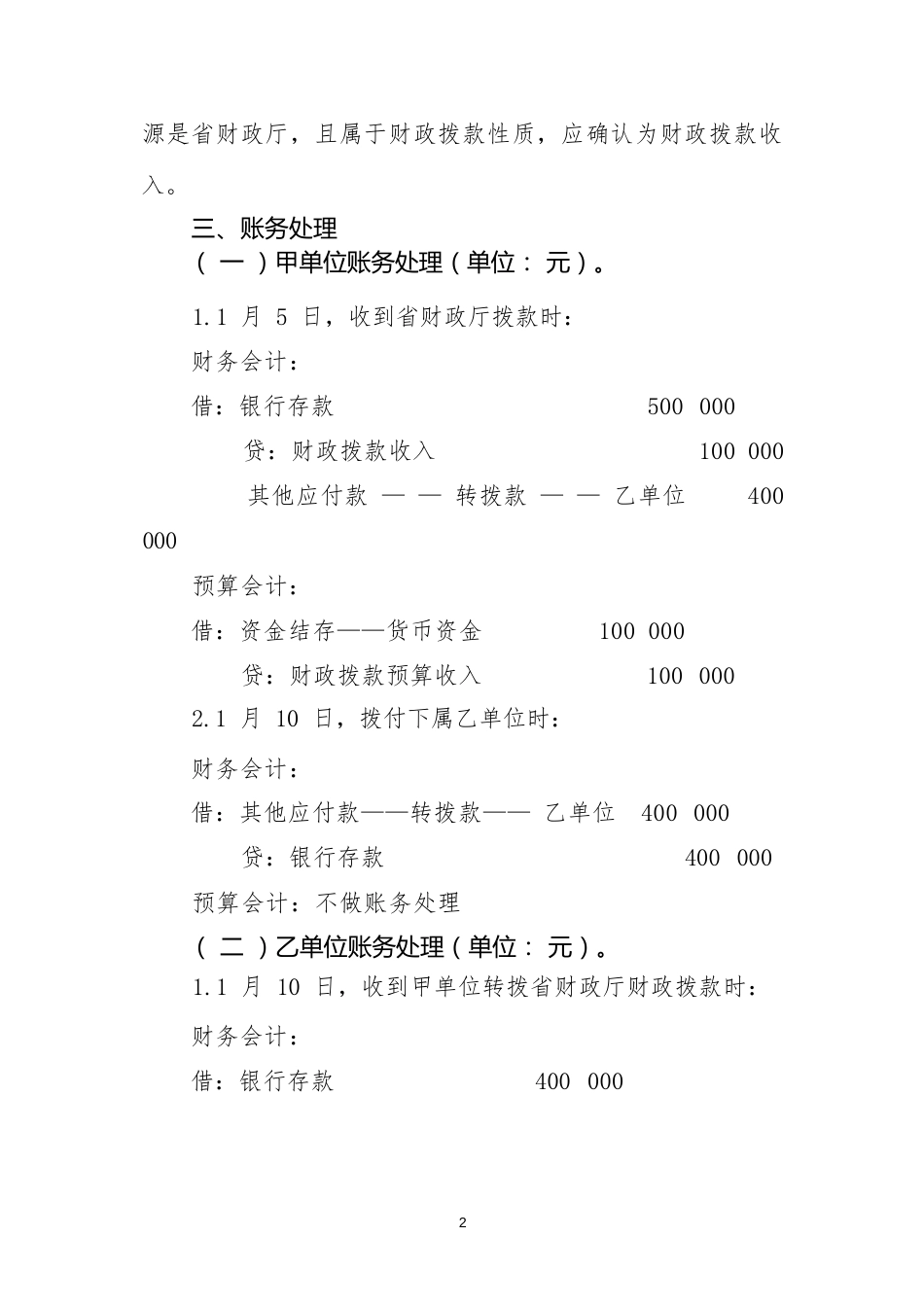 转拨资金类应用案例——关于转拨从本级政府财政部门取得资金的会计处理_第2页