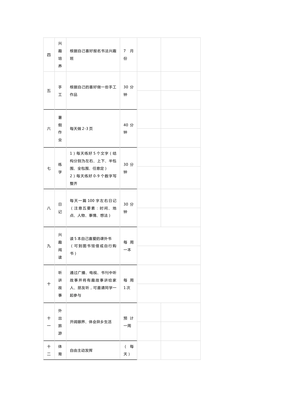 暑假学习计划表_第2页