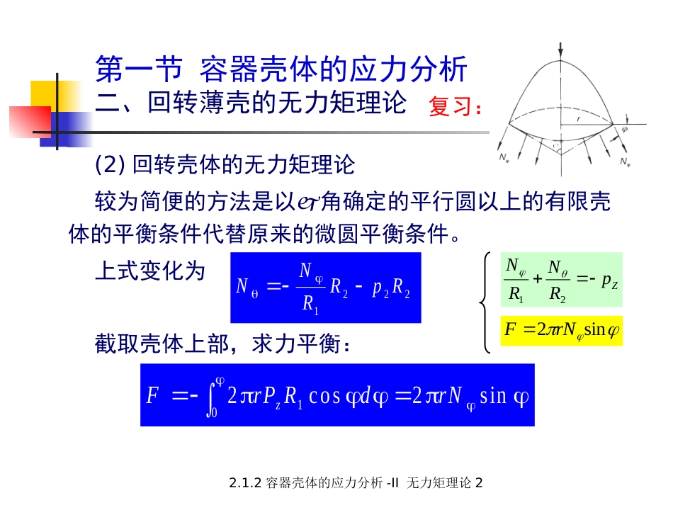 (5.3.3)--2.1.3 容器壳体的应力分析-II无力矩理论2（之一）.ppt_第3页