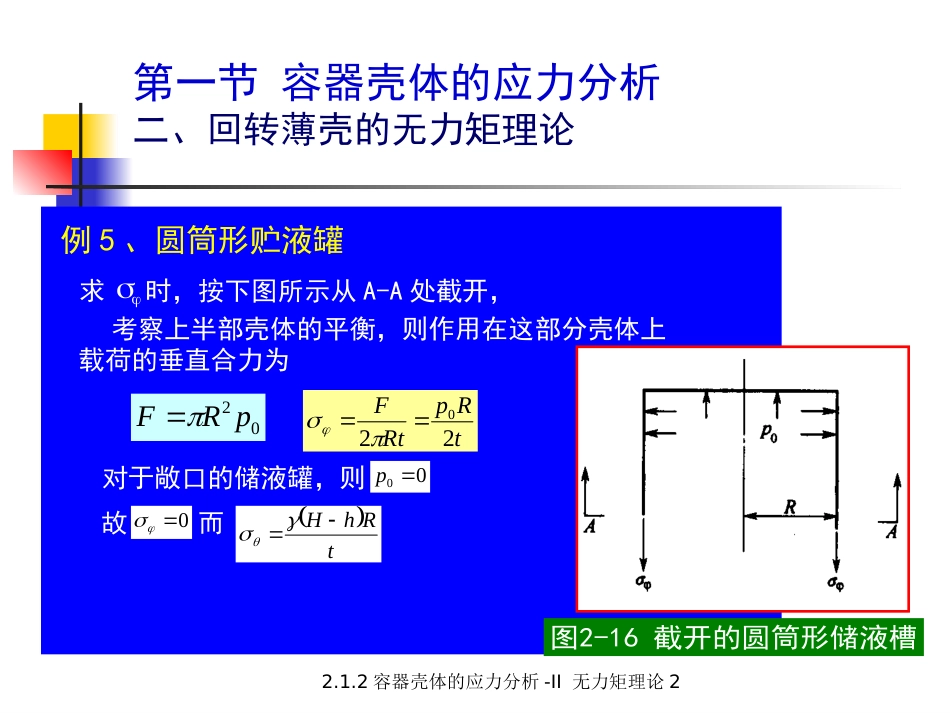 (5.3.4)--2.1.4 容器壳体的应力分析-II无力矩理论2（之二）.ppt_第3页