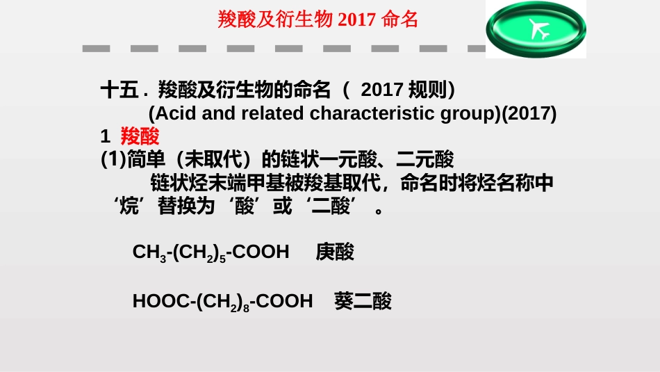 (87)--第二章-23节-羧酸及衍生物2017命名_第1页