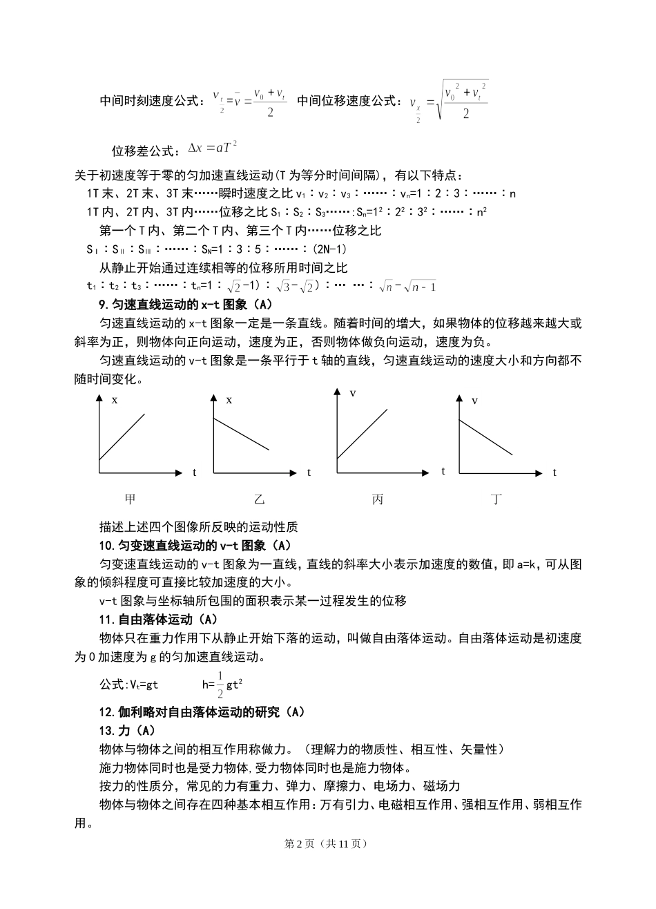 高中物理学业水平测试知识点(全)_第2页