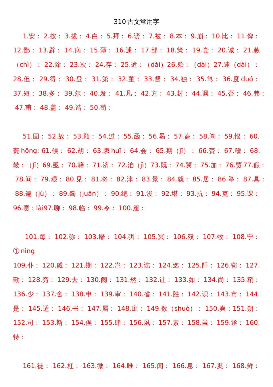 310古文常用字_第1页