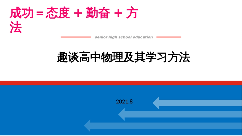 高中物理学科学习方法_第1页