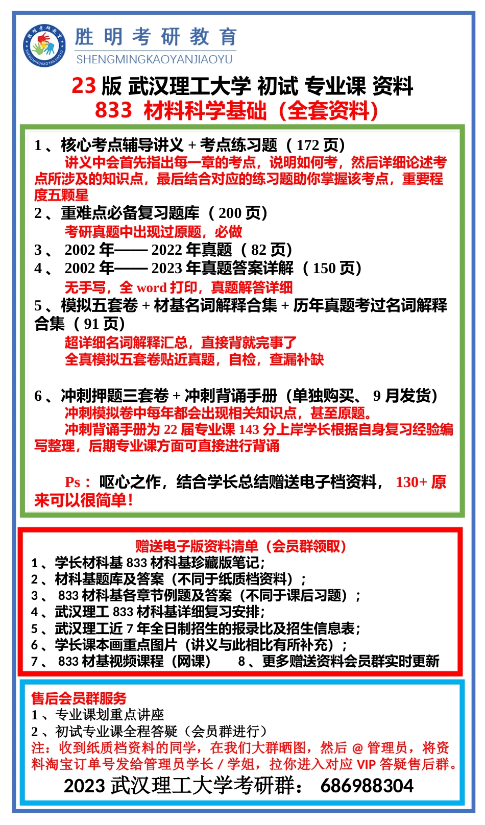 23届武理833材料科学基础专业课资料介绍与展示_第1页