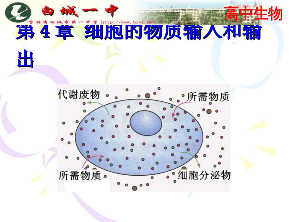 第4章  细胞的物质输入和输出_第1页