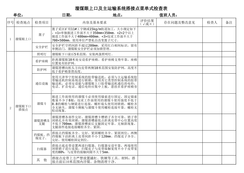 溜煤眼及主运输系统搭接点管理确认菜单_第1页